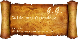Gulácsy Gusztáv névjegykártya