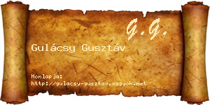 Gulácsy Gusztáv névjegykártya